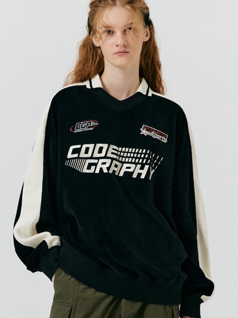 Codegraphy Unisex Racing Velour Collar Jersey Size M